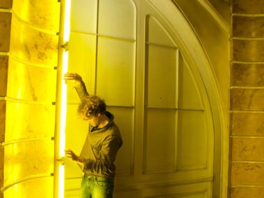 Prototypenbau der Lichtinstallation im Treppenhaus Neues Palais