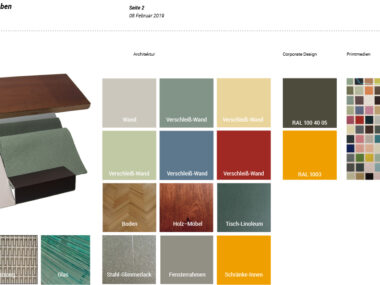 Farbkonzept für Möbel, Corporate Design und Web